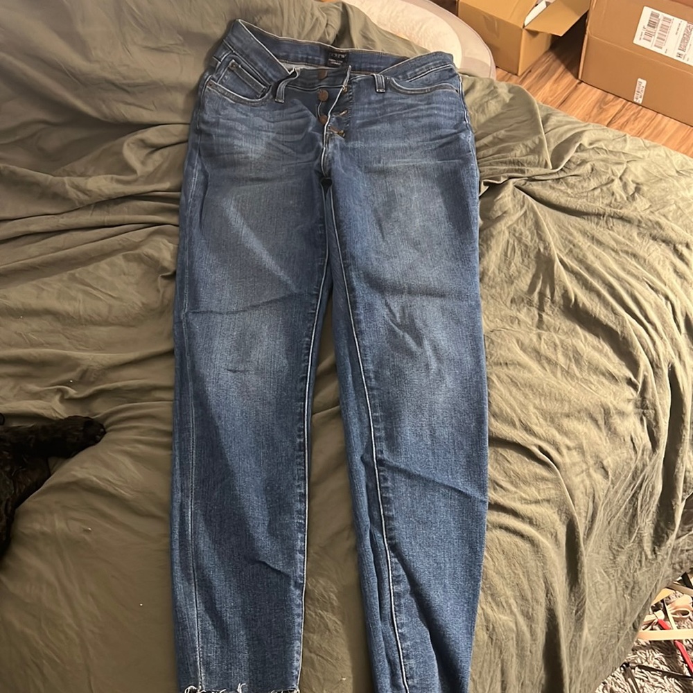 Jcrew button fly high rise skinny